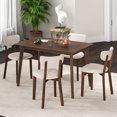 thumbnail image 2 of Costway 5-Piece Dining Table Set for 4 Farmhouse Wooden Table & 4 Upholstered Chairs, 2 of 10