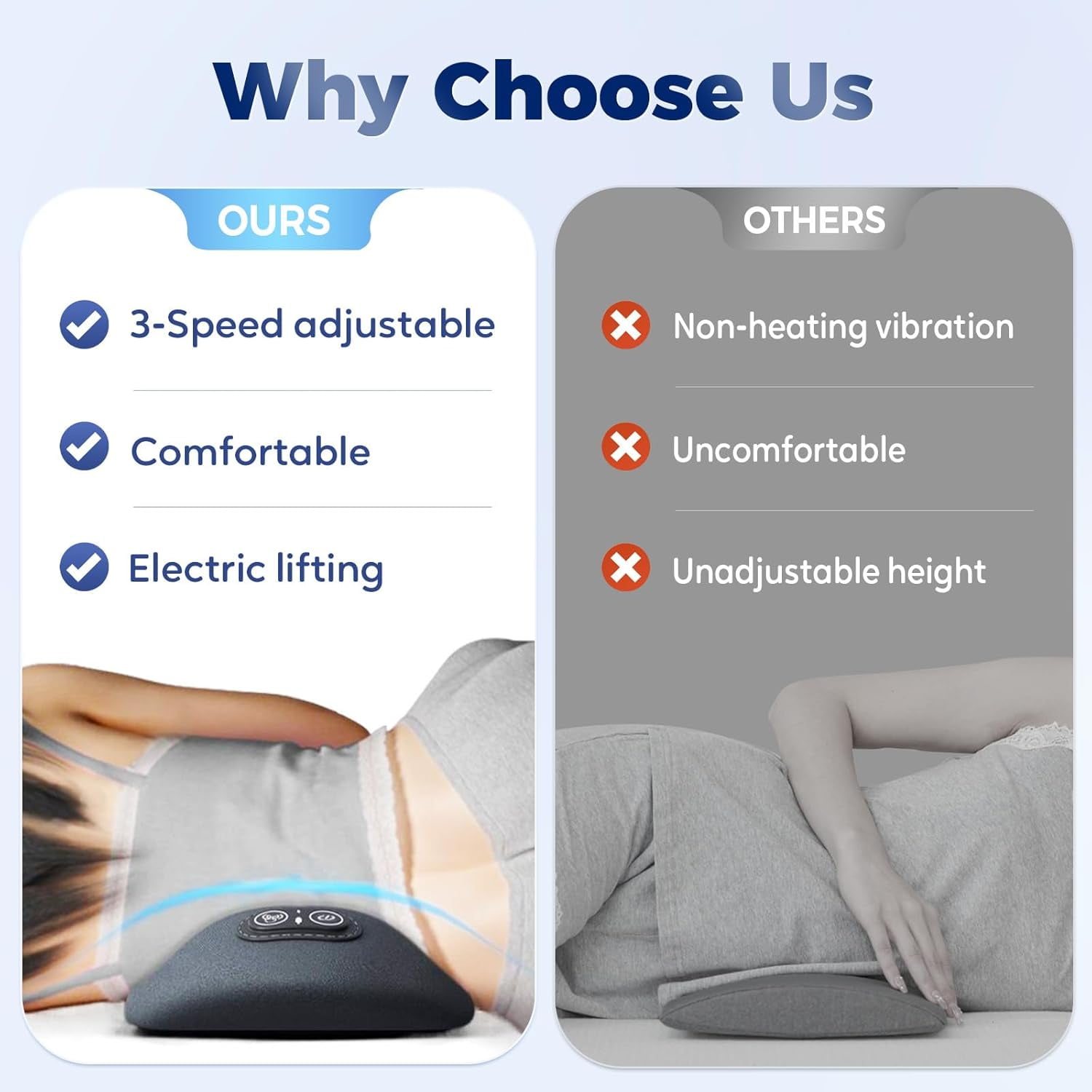 3-in-1 Back Massager, 2025 New Electric 3 in 1 Back Massager with Traction Lifting and Vibration Massage and Heat Compress Against Pain, Backs Massagers for Neck and Shoulder and Backs (Light Gray)