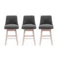 thumbnail image 3 of Costaelm Amelie 26" Upholstered Swivel Counter Height Bar Stools (Set of 3), Gray, 3 of 4