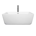 thumbnail image 2 of Laura 59 Inch Freestanding Bathtub in White with Polished Chrome Trim and Floor Mounted Faucet in Matte Black, 2 of 4
