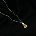 thumbnail image 3 of Rosec Jewels Lab Created Yellow Sapphire Drop Pendant Necklace with Moissanite (8X10 mm), 10K Yellow Gold, 3 of 8