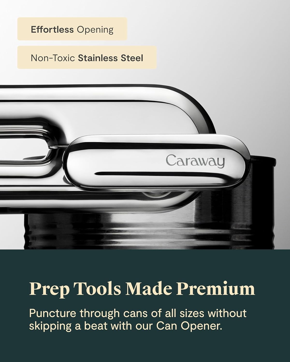 Caraway Can Opener - Non Toxic Stainless Steel - Essential Kitchen Tool - Ergonomic Handle