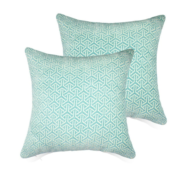 Set of 2 Throw Pillow Covers Coastal Cushions 100% Cotton Home ...