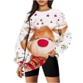 thumbnail image 1 of Costumes de Noël en Liquidation Col Rond Mode Décontractée Manches Longues Chandail en Molleton Imprimé de Noël Hauts Blouse Chandail en Molleton Surdimensionné pour Femmes, 1 of 5