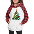 thumbnail image 5 of HAiming Sweat à Capuche de Noël Imprimé Xmas à Carreaux Color Block Manches Longues Décontracté, 5 of 5
