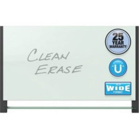 Quartet Manufacturing G8548BA 85 x 48 in. Evoque Magnetic Glass Marker Board with Black Aluminum Frame - White