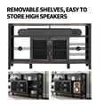 thumbnail image 2 of OKD Industrial Tall TV Stand with Open Shelves Metal for Max TVs up to 65", Dark Rustic Oak Finish, 2 of 7
