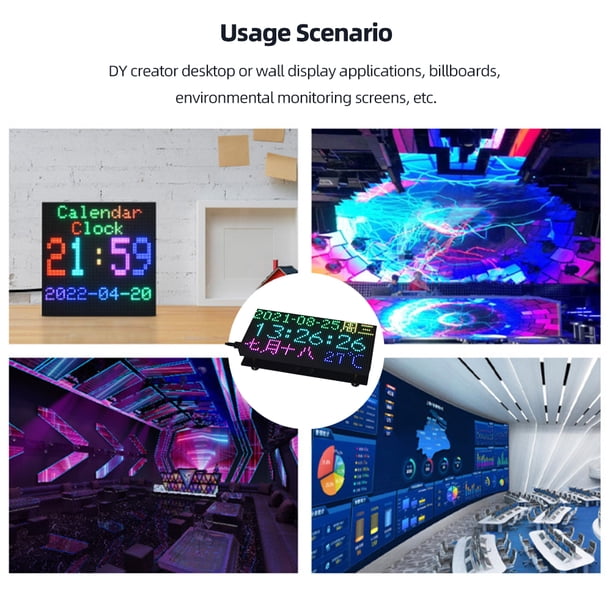 Panel de matriz LED RGB a todo color de 64x32 píxeles para Raspberry Arduino (P2.5-96x48-F)