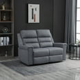 Modern 2 Seater Manual Reclining Sofa Loveseat Couch with Linen