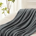 Exclusivo Mezcla Waffle Textured Extra Large Fleece Blanket, Super Soft