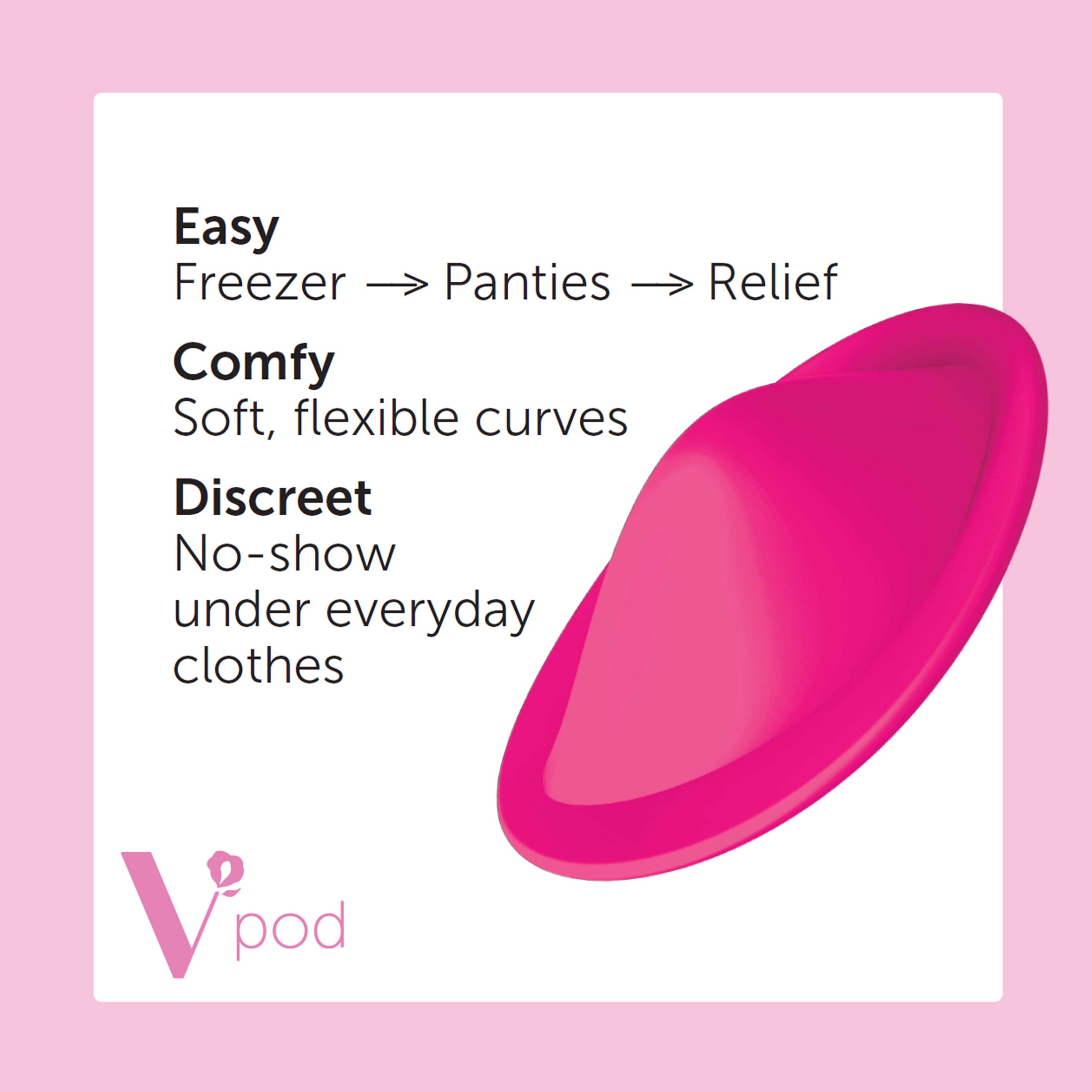 (2 pack) VPod Soothing Instant Cooling Relief Vaginal & Vulvar Discomfort — Reusable, Postpartum Recovery, Perineal Pain, BV, Yeast, Hot Flashes, Feminine Cooling Gel Pod, 3 Count
