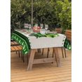 thumbnail image 4 of 60x120 Inch Outdoor Tablecloth with Umbrella Hole Zipper Rectangle St. Patrick's Day Rectangular Tablecloths Outside Waterproof Shamrock Truck Green Plaid Beige Patio Table Cover for Picnic Party, 4 of 8