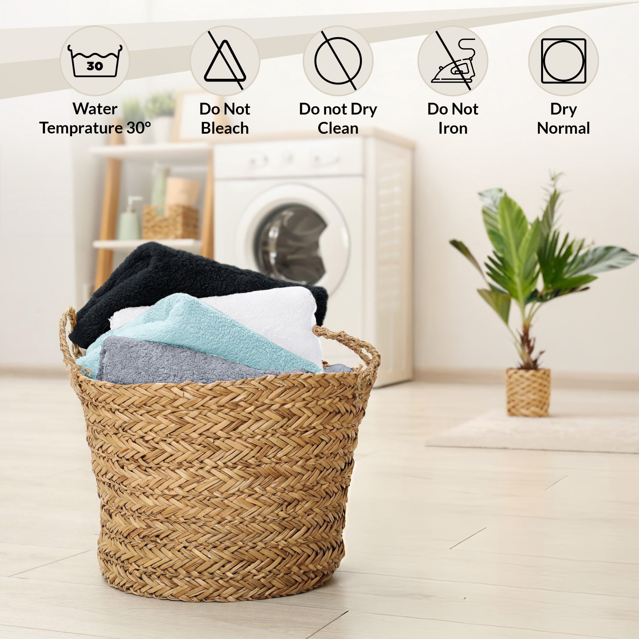 Lux Decor 6 Piece Bath Towel Set 525 GSM, 100% Cotton Towels for Bathroom, Spa & Hotels - Zero Twist 2 Large Bath Towels, 2 Hand Towels & 2 Washcloths – Quick Dry & Highly Absorbent - Grey