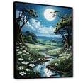 thumbnail image 2 of Designart "Dew Glistening in the Countryside I" Landscape & Nature Floater Framed Wall Art Living Room, 2 of 7