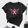 thumbnail image 1 of TIMIFIS T-Shirt Ruban Rose de Sensibilisation au Cancer du Sein pour Femmes T-Shirts Cancer du Sein Été Ample Imprimé Col Rond T-Shirt Manches Courtes Blouse Décontractée Automne/hiver, 1 of 5