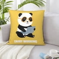 thumbnail image 6 of ZICANCN Decorative Throw Pillow Covers , Enjoy Working Panda Couch Sofa Decorative Knit Pillow Covers for Living Room Farmhouse 18"x18", 6 of 8