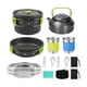thumbnail image 2 of Kit de utensilios de cocina para acampar, juego de cocina para acampar con asa plegable y paño de limpieza, olla, sartén y hervidor para mochileros. verde, 2 of 6