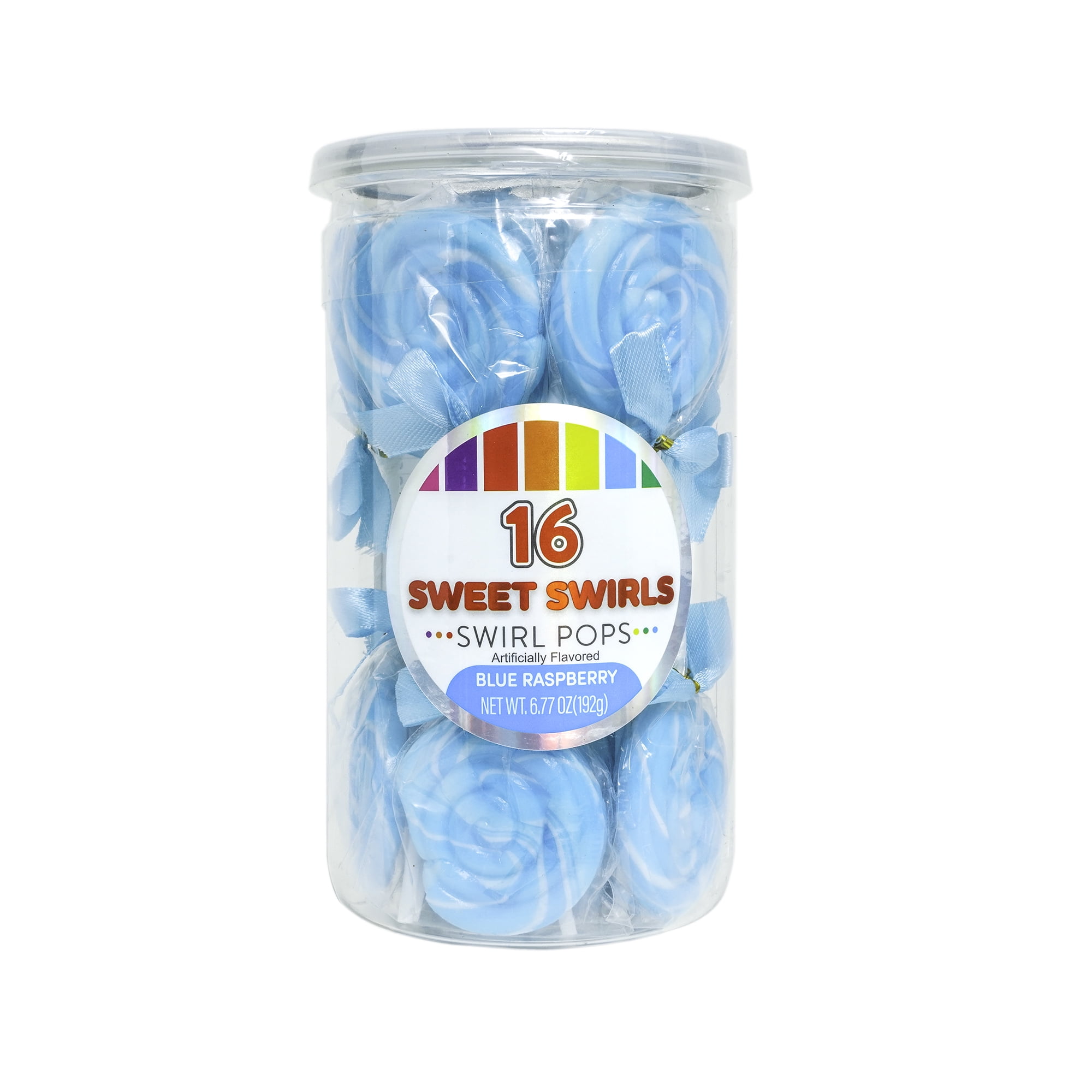 Celebrations Blue Raspberry Flavored Royal Blue Swirl Lollipops, 6.77 oz, 16 Count