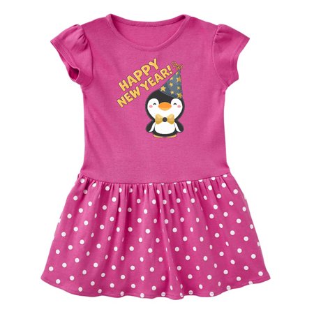

Inktastic Happy New Year! with Cute Penguin Gift Toddler Girl Dress