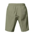 thumbnail image 6 of WAENQINLA Beach Linen Shorts for Men Casual Knee Length Button Lounge Short Summer Lightweight Elastic Waist Drawstring Shorts with Pockets Green Shorts,Size S-3XL, 6 of 9