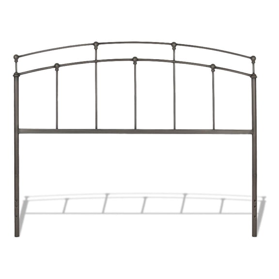 Pemberly Row Queen Size Metal Headboard in Rich Black Walnut Finish