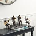 thumbnail image 2 of 5"W, 8"H Brown Polystone Musician Sculpture with Gold Instruments, by DecMode (4 Count), 2 of 10
