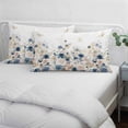 thumbnail image 3 of Navy Blue Spring Floral Pillow Covers, Linen Long Throw Pillow Case, Elegant Pastoral Flowers Watercolor Holiday Pillow Protector Decorative Cushion Cover for Living Room/Bedroom 24" x 36", 3 of 8
