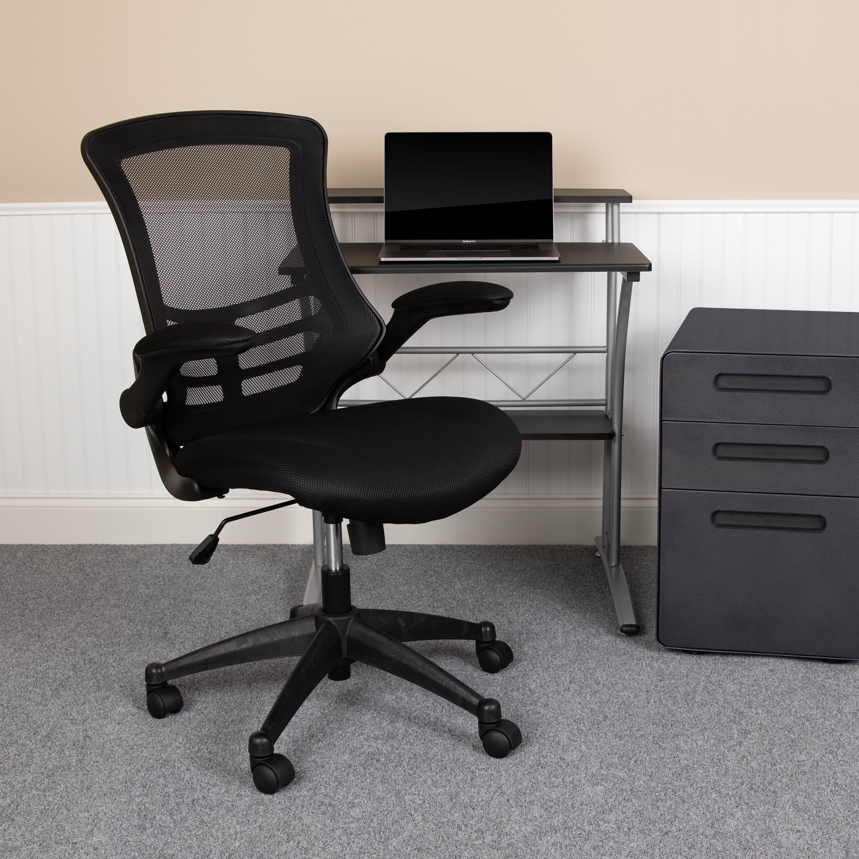Flash Furniture Mid Back Black Mesh Swivel Task Office Chair With