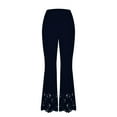 thumbnail image 6 of LLYwey Deals Clearance Womens Cotton Pajama Pants 2024 Winter New Product European Style Light Leg Burned Flower Horn Pants New Full Length Pants Trousers Regular Fitted Blue M, 6 of 7