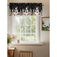 thumbnail image 2 of Christmas Snowman Valances for Windows Snowflake Squirrel Cat Xmas Tree Black Rod Pocket Curtains Valance Short Window Treatment Drapes for Living Room, Bedroom Bathroom 42"&nbsp;W x 18" L, 2 of 5