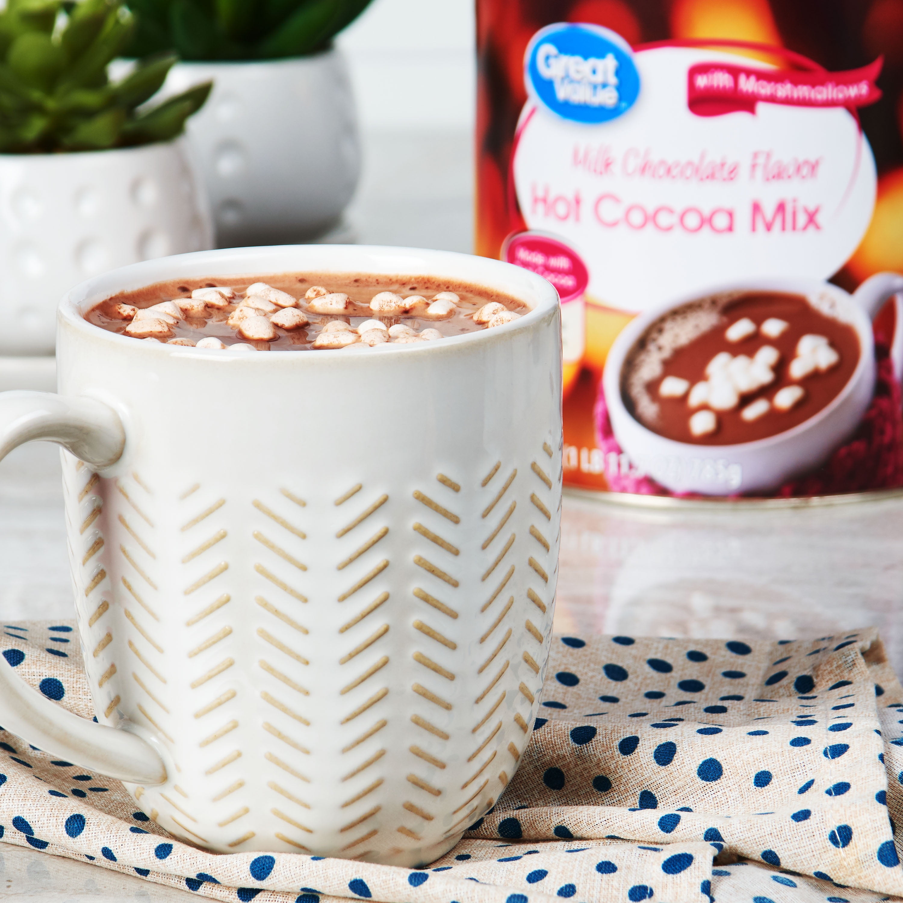 (3 pack) Great Value Milk Chocolate Hot Cocoa Drink Mix with Marshmallows, 27 oz Canister