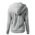 thumbnail image 4 of Baqcunre Full Zip Hoodie Women, Women's Coat Cotton Zipper Hooded Coat Winter Wool Warm Outwear 1Pc Jacket Light Gray XL, 4 of 7