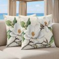 thumbnail image 5 of 16x16 Pillow Covers Set of 2, Botanical Flowers Square Throw Pillow Covers for Couch/Sofa/Living Room, Vintage Rustic White Floral Leaves Decorative Soft Pillowcases for Couch Throw Pillows, 5 of 9