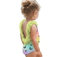 thumbnail image 4 of MKOSPLRT Toddler Girl Backless One Piece Swimsuit 3D Flower Floral Printed Cute Kids Bathing Suit Beach Wear 6 Months to 4 Years, 4 of 11