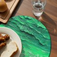 thumbnail image 4 of Round Placemats Green Ocean Wave 15 inch Set of 6 Table Mats for Dining Table Abstract Ombre Beach Heat Resistant Non-Slip Kitchen & Home Decorative Place Mat Set, 4 of 8
