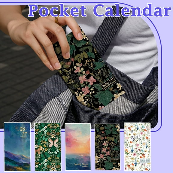 Pocket Calendar 2026-2027 for Purse - 6.5"x3.5" Two Year Monthly Planner (Jan 2026-Dec 2027), Portable Schedule Planner Book, Pocket Calendar, Mini Planner Book A