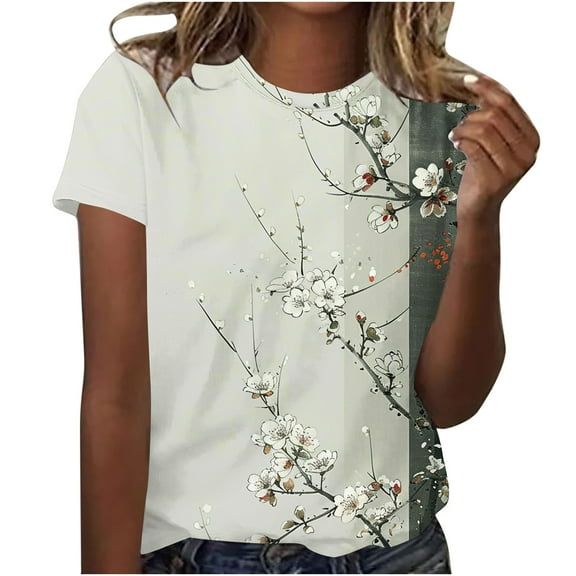 Bogo Cute Vacation Tops For Young Women Womens Tops Short Sleeve Dressy Casual Blouses For Women Dressy Casual Long Sleeve T Shirts For Women Graphic Country