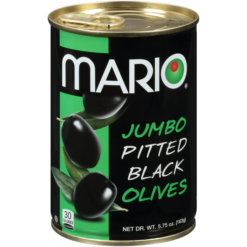 Mario Jumbo Pitted Ripe Black Olives, 5.75 Oz