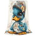 thumbnail image 2 of Rateoe Cute Sunflower Blue Duck Print Fuzzy Fleece Throw Blanket Extra Large,Super Soft,Fluffy and Warm Blankets for Couch,Bed,All Season Use (60"x50"), 2 of 8