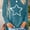 Peacock Blue, variant on Women's Star Print Long Sleeve T-Shirt Casual Crew Neck Top Perfect for Spring & Fall Everyday Wear