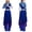 Blue, variant on Women's Liturgical Praise Dance Long Sleeve Irregular Dress with Wide Leg Pants Choir Dancewear Blue S