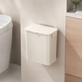 thumbnail image 3 of Slim Rectangular Lidded Trash Can, Plastic Waste Bin with Bag Clip for Kitchen and Bathroom, 3 of 6