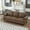 Brown, variant on 2 Piece Living Room Sofa Set, Modern Leather 3 Seater and Loveseat Sofa with Storage Seats and Rolled Nails Arms for Living Room, Black