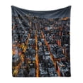 thumbnail image 1 of City Soft Flannel Fleece Throw Blanket, Avenues Converging Towards Midtown in New York America Architecture Aerial, Cozy Plush for Indoor and Outdoor Use, 50" x 60", Marigold Grey Black, by Ambesonne, 1 of 6