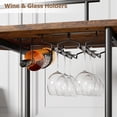 thumbnail image 4 of Modern 3-Tier Bar Cart with 360° Rotating Turntable – Mobile Metal Serving Cart with Wine Rack & Glass Holder – For Kitchen, Dining, Living Room–Bar Furniture on Wheels – Color: Black Paint + Vintage, 4 of 7