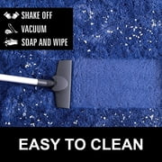 Dwelke Ultra Fluffy Rug Indoor Plush Soft Carpet for Living Room Anti-Skid Durable Area Rug 6x9ft Navy-blue