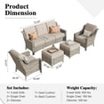 thumbnail image 2 of XIZZI Outdoor Patio Furniture Set PE Wicker Rattan 3 Seat Sofa Conversation Set with Chair and Ottoman,Beige, 2 of 7