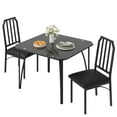 thumbnail image 1 of QinaQin Glass Dining Table and Chair Set Features a Slanted Design and Comfortable Upholstered Seats, Making It Suitable for Small Spaces, Apartments, and Family Kitchens, 1 of 8