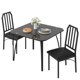 thumbnail image 1 of QinaQin Juego de comedor de 2 piezas, mesa de vidrio negro ahorradora de espacio con 2 sillas acolchadas en PU, ideal para cocina o comedor pequeño, 1 of 8