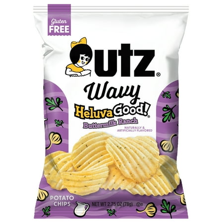 Utz Wavy HeluvaGood!® Buttermilk Ranch Potato Chips, Gluten-Free, 2.75 oz Bag